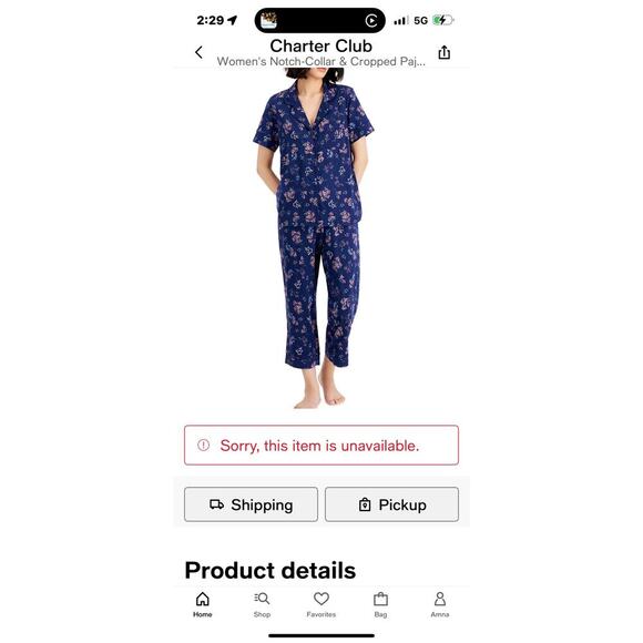 Charter Club Floral Pajama Set - Women's Size Medium - NWT - Picture 6 of 9